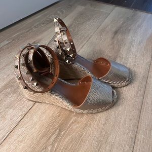 Valentino Gravani Women’s Rockstud Double Wedge Sandal